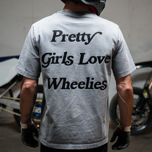Grey Pretty Girls Love Wheelies T-shirt